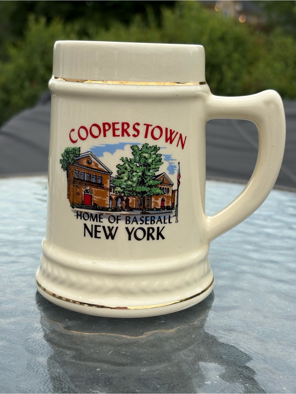 Cooperstown New York Ceramic Stein - Cream Cooperstown